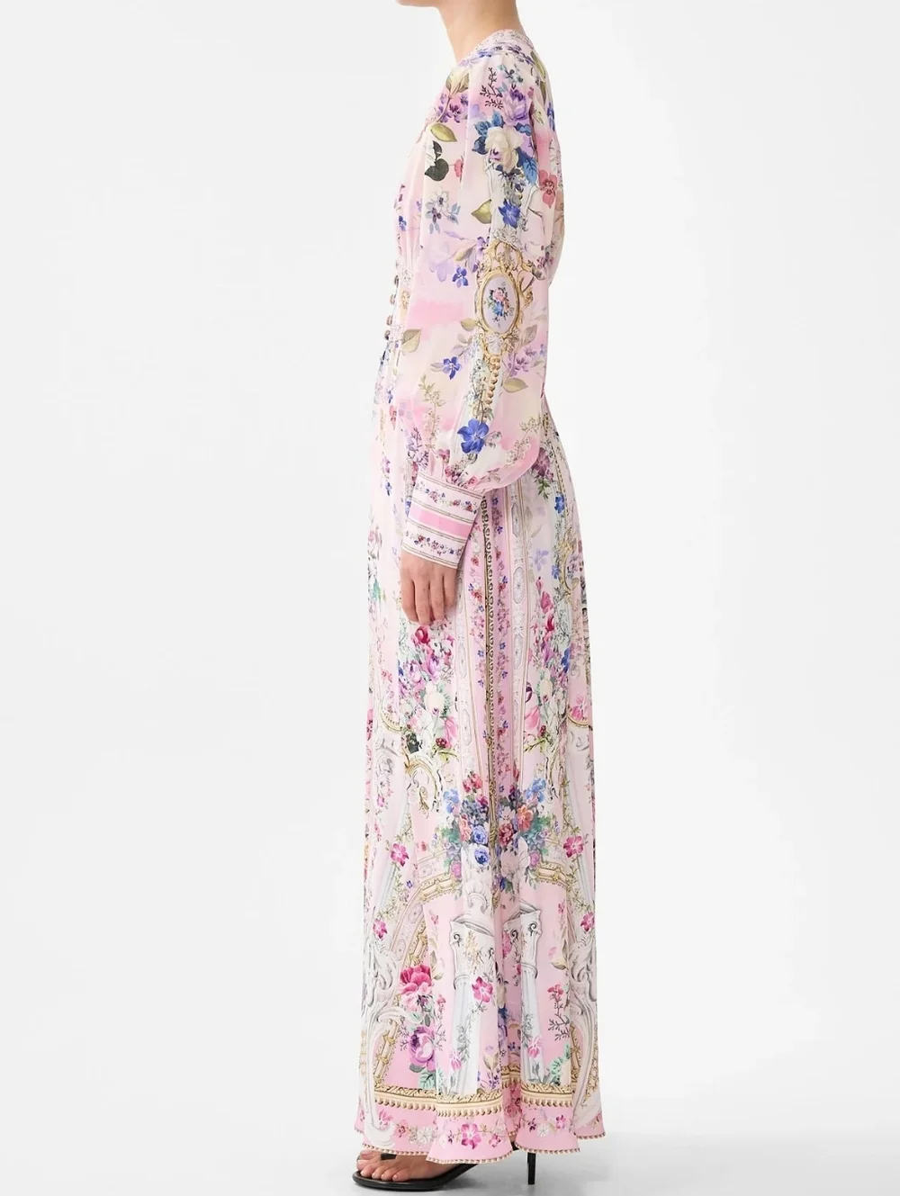 Camilla Palatial Pastels shaped waistband dress with gathered sleeves - Picture 2 of 12